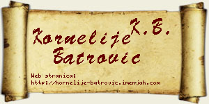 Kornelije Batrović vizit kartica